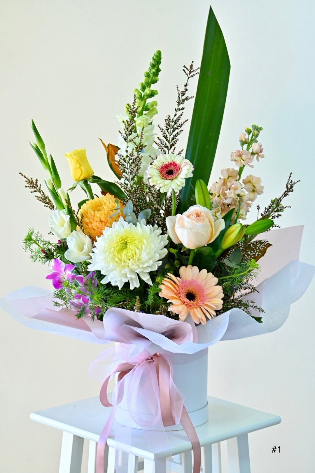 pastel flower arrangement