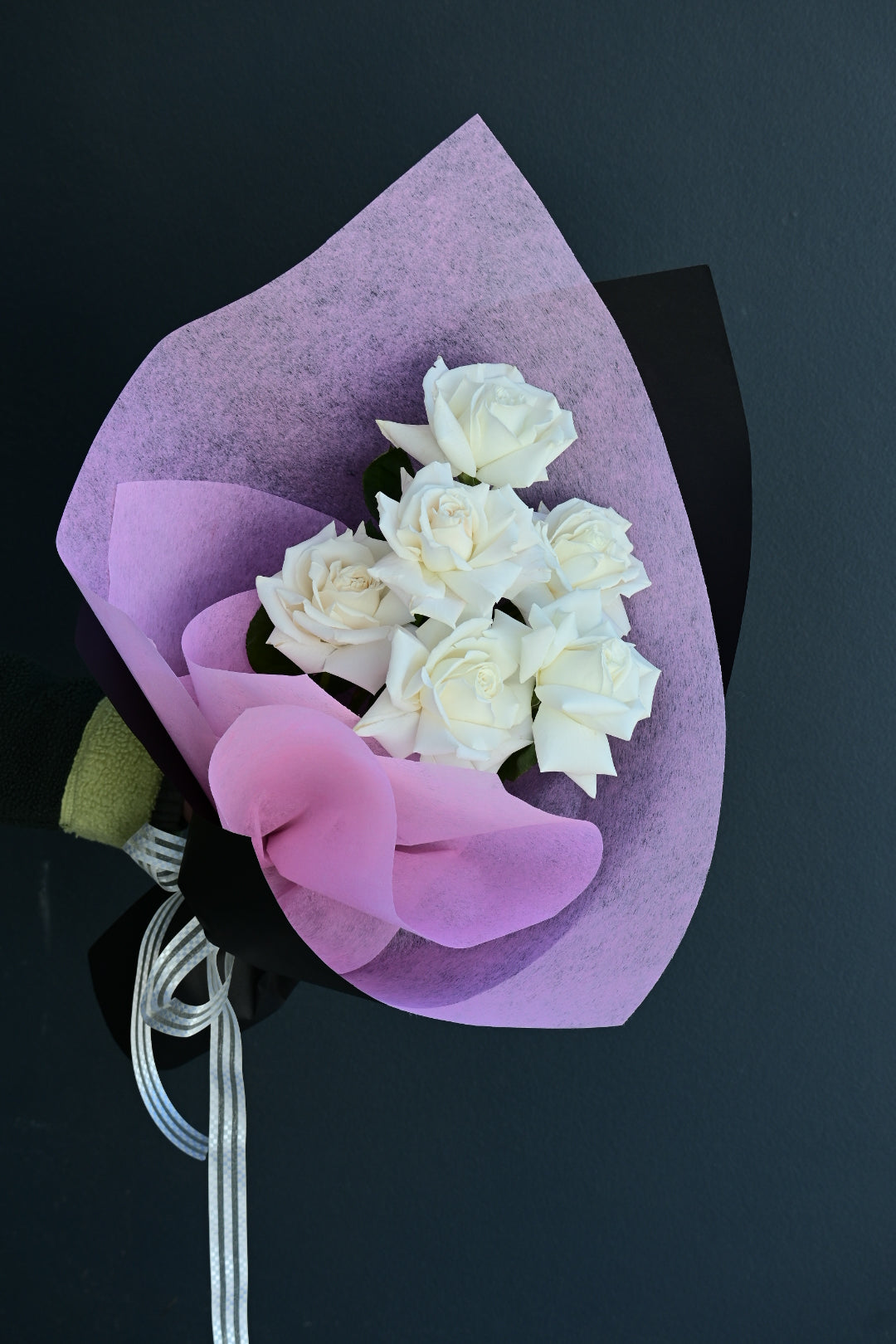 white rose bouquet